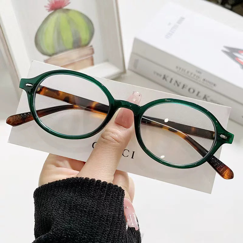Presbyopic glasses, anti-blue light glasses for women, Internet celebrity same style, ultra-light retro oval men's high-definition presbyopia glasses, trendy women's